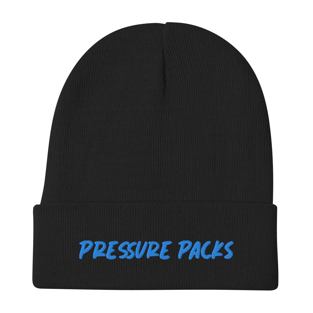 PRESSURE PACKS BEANIE (BLUE LETTERS)