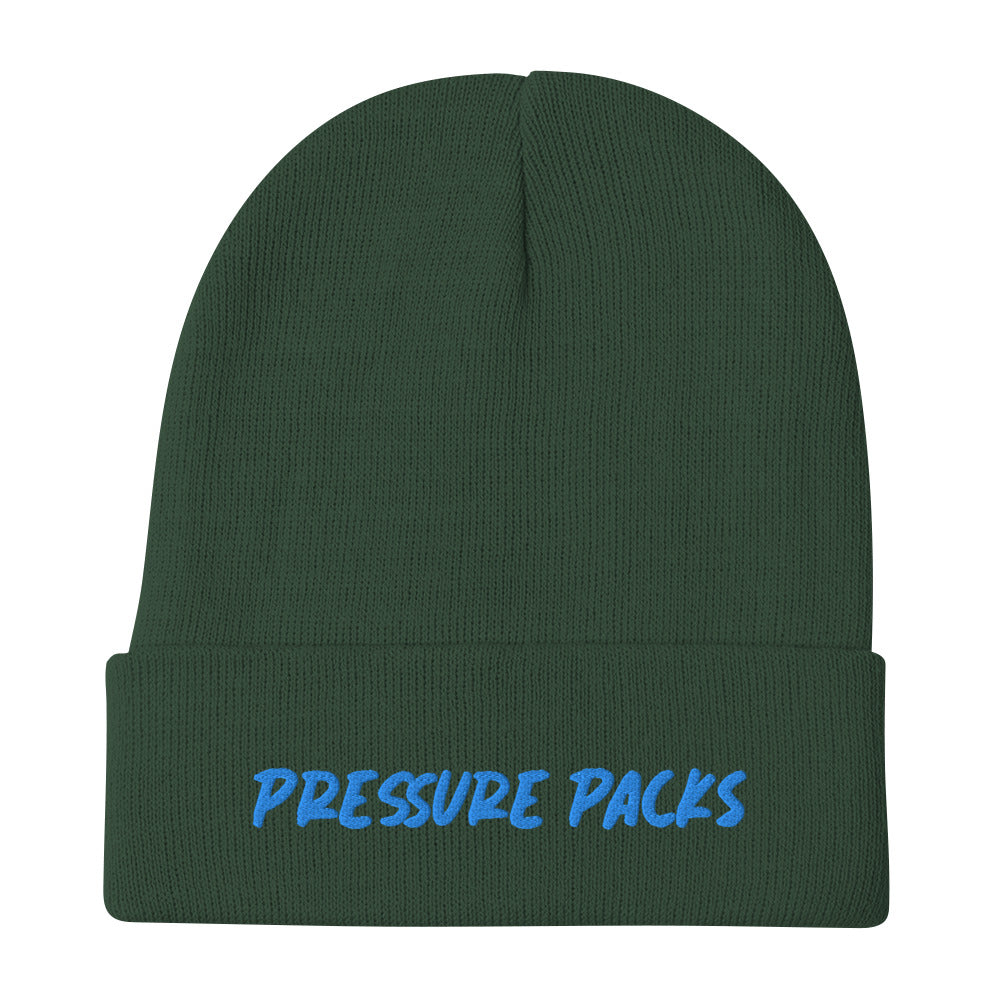 PRESSURE PACKS BEANIE (BLUE LETTERS)