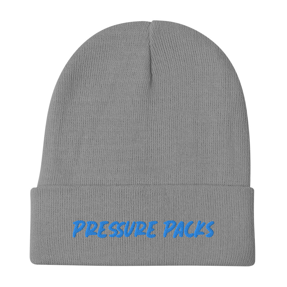 PRESSURE PACKS BEANIE (BLUE LETTERS)