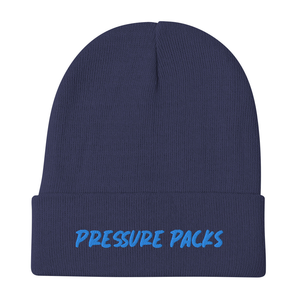 PRESSURE PACKS BEANIE (BLUE LETTERS)