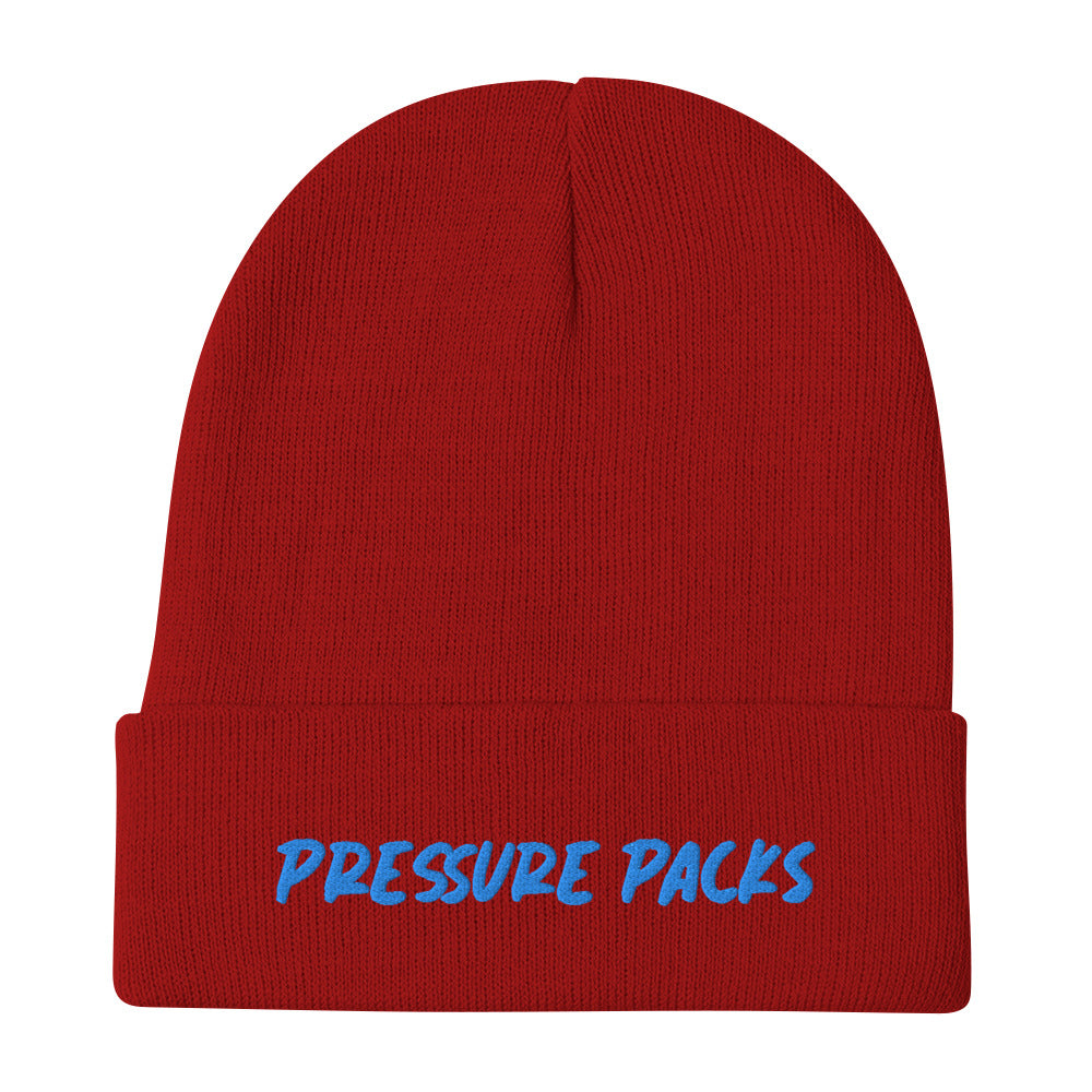 PRESSURE PACKS BEANIE (BLUE LETTERS)